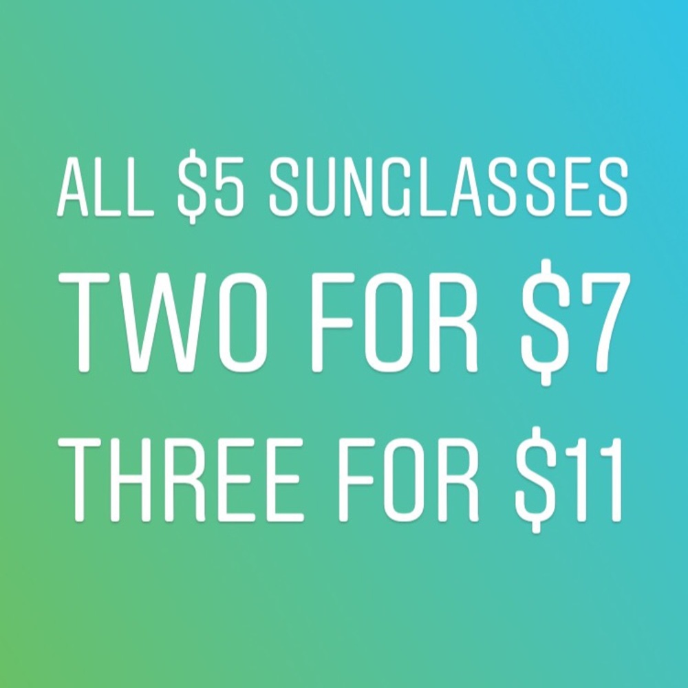Sunglasses sale! Bundle your sunglasses or like
